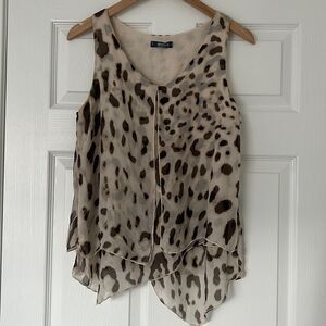 Giulia Italy silk animal print top Sz small